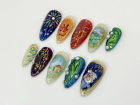 Howl's Moving Castle Press-On Nails | Studio Ghibli Inspired Nail Art | Unique Handmade Anime Nails | Custom Ghibli Nail Design | JB593HC