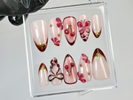 Luxury Snake Press On Nails | Gothic Gold & Brown Press Ons | Snake-Inspired Fake Nails | Dark Aesthetic Nail Art |3D Acrylic Nails |HB781YC