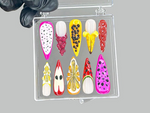 Tropical Fruit Press On Nails | Dragonfruit & Banana Nail Art | Colorful Fruit Press Ons | Kawaii Fruit Fake nails | Summer Nails | HB953YK