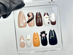 Cute Cat Press On Nails | 3D Kitty Paw & Tail Nail Art | Adorable Cartoon Animal Nails | Playful Handmade Cat Nail Set | HC1006EC