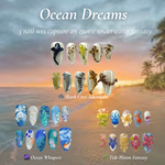 Ocean Dreams Nail Bundle | 3 Sea-Inspired Press On Nail Sets | Mermaid, Coral & Shark Vibes | DB100L