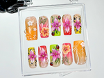 Tropical Bloom Press On Nails | Bright Summer Nail Art | Tropical Vibes Press Ons | Handmade Summer Fake nails | Luxury Nails | HB960YC