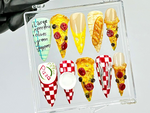 Pepperoni Pizza Nails By Dorynail | 3D Food Fake Nails | 3D Novelty Nail Art | Gift for Pizza Lovers Acrylic Nails | 3D Pizza Nails |HB818Y