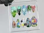 Animation-Inspired Press On Nails | Cute & Aesthetic Fake nails | Whimsical Forest Nail Art | Mystical 3D Press Ons | Kawaii Nails | HB786YC
