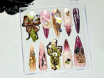 Nature Inspired Press On Nails | 3D Butterfly & Pearl Details Fake Nails | Fantasy Forest Nail Art | 3D Mushroom, Orchid Press Ons | HB933YC