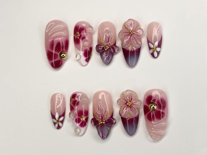 Combo Nature Pastel Press On Nails | Handmade Soft Nail Art | Elegant Spring Designs | Bestseller Nails | Girly Pastel Collection | JB999H