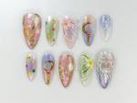 Sailor Moon Press On Nails | Pastel Magical Girl Nail Art | Iridescent Anime Design | Kawaii Anime Press On | Handmade Cosplay Nail |JB746HK