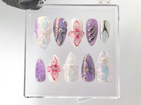 Botanical Bliss Press On Nails | Floral Elegance Acrylic Nails | Garden Chic Press Ons | Blooming Beauty Nail Art | Flower Power | HB535YL