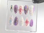 Botanical Bliss Press On Nails | Floral Elegance Acrylic Nails | Garden Chic Press Ons | Blooming Beauty Nail Art | Flower Power | HB535YL