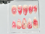 Blossom Spring Press On Nails By DoryNails |Sakura Pink Spring Fake Nails |Romantic Floral Acrylic Nails | Spring Inspired Nail Art |HB813YT