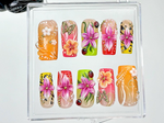 Tropical Bloom Press On Nails | Bright Summer Nail Art | Tropical Vibes Press Ons | Handmade Summer Fake nails | Luxury Nails | HB960YC