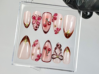 Luxury Snake Press On Nails | Gothic Gold & Brown Press Ons | Snake-Inspired Fake Nails | Dark Aesthetic Nail Art |3D Acrylic Nails |HB781YC