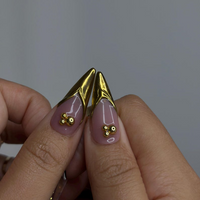 Gothic Cow Glam Press On Nails | Black & White Cow Print Stiletto Nails | Gold 3D Metal Accents | Spider Charm Nail Art | HB1058YK