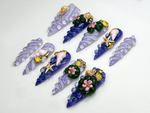Mermaid Shell Spiral Press On Nails | Ocean-Inspired 3D Nail Art | Seashell Starfish Lilac Nails | Fairycore Beach Nail Set | JB861H