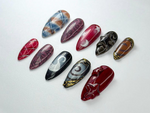 Dark Academia Press-On Nails | Moon, Stars & Swan Design | Handmade Cosmic Nail Set | Baroque And Vintage Style | Celestial Nails | JB728HK