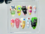 3D Kawaii Cat Press On Nails | Pastel Cartoon Fake nails | Cartoon Cat Bunny Nail Art | 3D Cute Animal Kawaii Nails | Pastel Nails | HB939YC