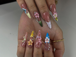 Handmade Tropical Press On Nails | Colorful Summer Press Ons | Floral Nail Tips Handmade| |Vacation Floral Nail Set |Colorful Nails| JC787HK