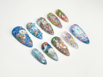 Handpainted Swan Press On Nails | Dreamy Lake Garden Nail Art | Nature Landscape Press On Set | Impressionist Pastel Nails | JB930HC