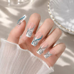 Crystal Whirl ¨C Glamorous Nail Art Sparkling Swirls ¨C Luxury 3D Nails Rhinestone Elegance ¨C Chic Nail Collection/007