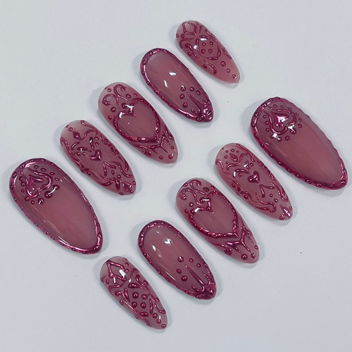 Chrome Empress Press On Nails| Handmade 3D False Nails| Edgy Nails for Birthday Party Holiday,Vacation , Gift for Her