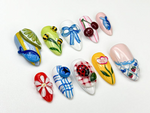 Garden Picnic Summer Press On Nails | 3D Cherry, Bee & Flower Nail Art | Summer Cottagecore Nails | Cute Colorful Press Ons | JB896HC