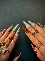 Luxe Leopard Press On Nails | Zebra, Leopard & Croc Nail Art | Handmade Safari-Inspired Press Ons | Mixed Animal Print Nails | HB1085HC