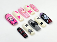Adventure Time Press On Nails | Princess Bubblegum And Marceline Nails | Cute & Edgy Handmade Nails | Cartoon Inspired Press Ons | JB872HC