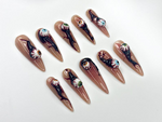 Haunted Eyes Press On Nails | Creepy 3D Eyeball Nail Art | Horror-Inspired Stiletto Nails | Handmade Spooky Halloween Set | HB1066EK