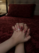 Red Burgundy Valentine Press Ons