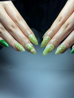 Korok Forest Press On Nails | Legend of Zelda Inspired Nails | Cute Green Fantasy Nail Art | Korok Leaf Nails | Game Press Ons | JB325HC