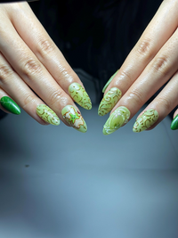 Korok Forest Press On Nails | Legend of Zelda Inspired Nails | Cute Green Fantasy Nail Art | Korok Leaf Nails | Game Press Ons | JB325HC