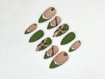 Christmas Press On Nails | Green Holiday Nails | Festive Long Nails | Christmas Gift | Party Nails| HB1189BC