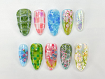 Spring Garden Press On Nails | Nature-Inspired Green Floral Nail Set | Elegant Handcrafted Art | SP45