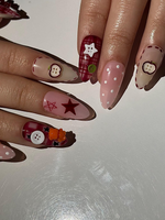 Kawaii Teddy Bear Press On Nails | Cute Teddy & Button Nail Art | Handmade Kawaii Nails | Pink Plaid Press Ons | Cute Core Nails | DB1022H