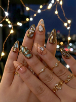 Opulent Gold Luxury Press On Nails | Vintage Watch Gothic Nail Art | Gold Frame Clock Inspired Nail Set | HC1239EC