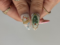 Pink Pastel Christmas Press On Nails | Pastel | Gingerbread & Candy Cane Nails | Pink Christmas Press Ons | Cute Festive Design | JB218HC