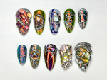 Holographic Chrome 3D Press On Nails | XTRM