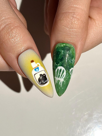 Tropical Vacation Press On Nails | 3D Beach Frog Nails | Puerto Summer Nail Art | Colorful Travel Press Ons | Handmade Nails | JB315HC