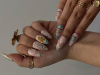 Pink Pastel Christmas Press On Nails | Pastel | Gingerbread & Candy Cane Nails | Pink Christmas Press Ons | Cute Festive Design | JB218HC