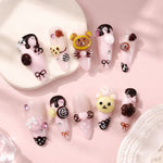 Choco Bear Delight ¨C Sweet 3D Nail Art Candy & Bears ¨C Playful Glam NailsKawaii Meets Chic ¨C Dessert-Inspired Nails/004