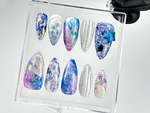 Galaxy Star Press On Nails | Purple, Blue, and Silver Nails | Astral Dreams Fake Nails | Starry Sky Nail Art |Stellar Cosmic Nails| HB698YC