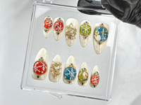Festive Christmas Press On Nails | Holiday Charm Nail Art | Unique Snowman and Snowflake Acrylic Nails | Wonderland Nail Polish | HB629YV