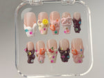 Sweet Treats Press On Nails | Colorful Candy-Inspired Nail Art | Adorable Candy and Fruit Accents On Fake Nails | Gift for her | HD412T
