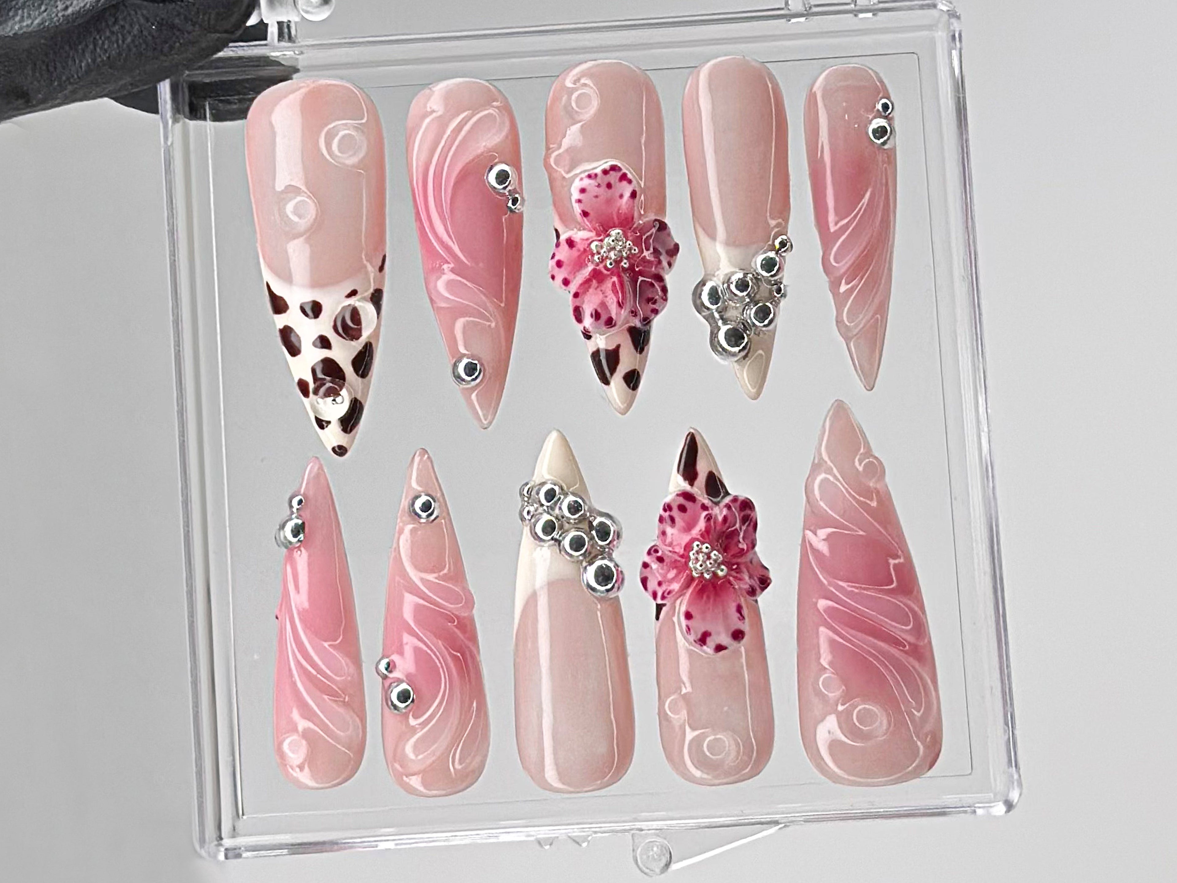 Leopard French Tip Press On Nails | FR66