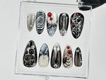 Halloween Spider Press On Nails | Halloween Nail Art |Gothic Spider Web Fake Nails | Spooky Press On Nails for Halloween | Press Ons |HD591T