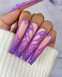 Purple Butterfly Fairycore Press On Nails | $500 Sets