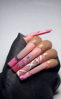 Pink Mummy Halloween Press On Nails | $500 Sets