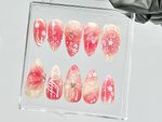 Blossom Spring Press On Nails By DoryNails |Sakura Pink Spring Fake Nails |Romantic Floral Acrylic Nails | Spring Inspired Nail Art |HB813YT