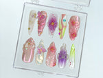 Dreamy Garden Press On Nails Almond | Butterfly Charms| 3D FairyCore Flower Press Ons | Romantic Nail Art in Fake Nails | HD400SL