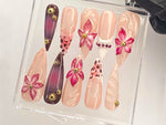 Luxury Pink Blossom Floral Press On Nails | FL22